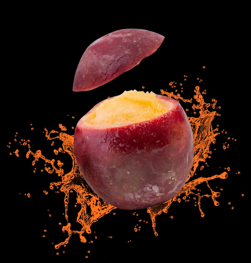Ice cream served in passion fruit