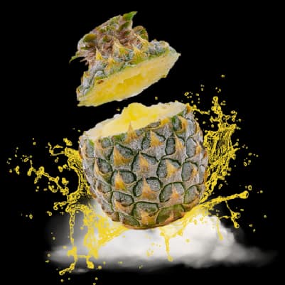 Ice cream served in pineapple